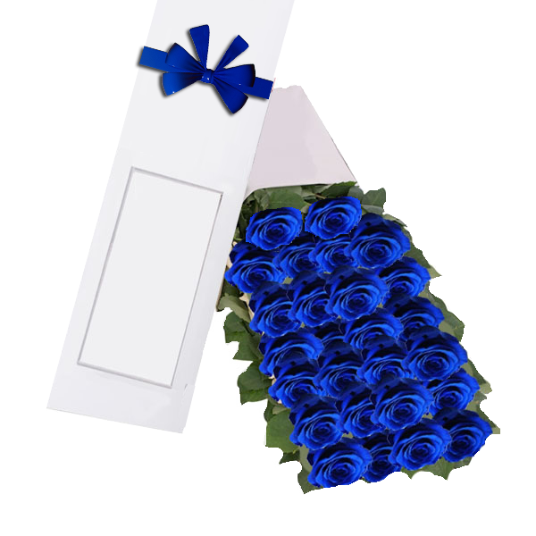 Caja de 24 Rosas Azul